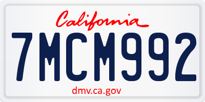 CA license plate 7MCM992