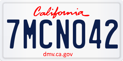 CA license plate 7MCN042