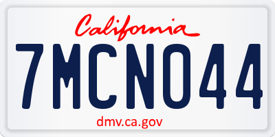 CA license plate 7MCN044