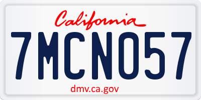 CA license plate 7MCN057
