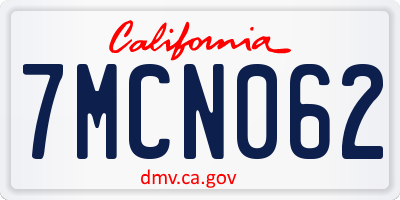 CA license plate 7MCN062