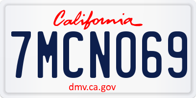 CA license plate 7MCN069