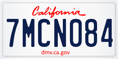 CA license plate 7MCN084