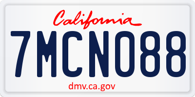 CA license plate 7MCN088