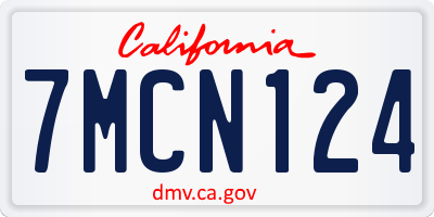 CA license plate 7MCN124