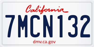 CA license plate 7MCN132