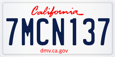 CA license plate 7MCN137