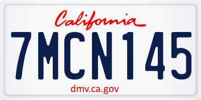 CA license plate 7MCN145