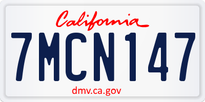 CA license plate 7MCN147