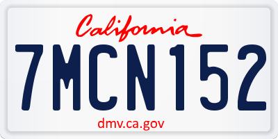 CA license plate 7MCN152