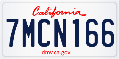 CA license plate 7MCN166