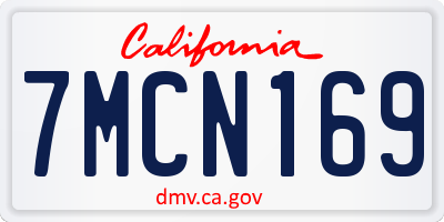 CA license plate 7MCN169