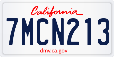 CA license plate 7MCN213