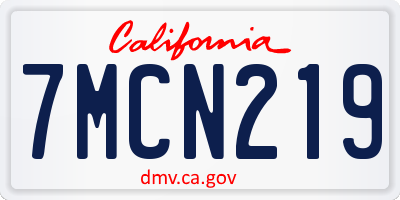 CA license plate 7MCN219
