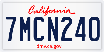 CA license plate 7MCN240