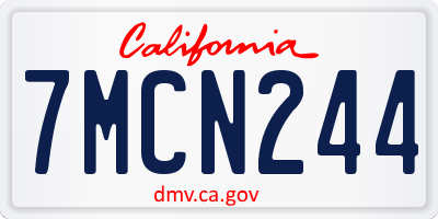 CA license plate 7MCN244