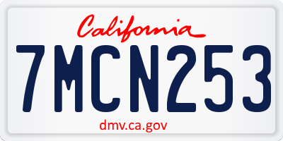 CA license plate 7MCN253