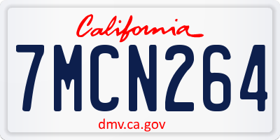 CA license plate 7MCN264