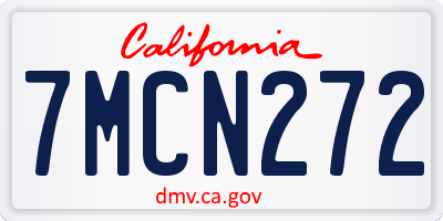 CA license plate 7MCN272