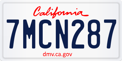 CA license plate 7MCN287