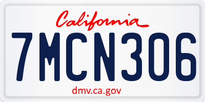 CA license plate 7MCN306