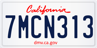 CA license plate 7MCN313