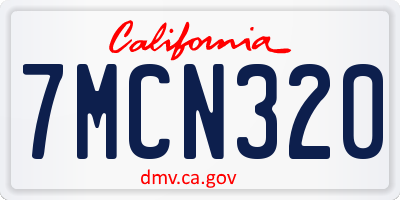 CA license plate 7MCN320