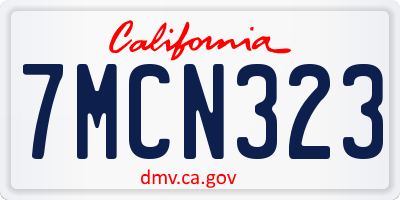 CA license plate 7MCN323