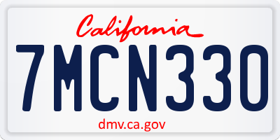 CA license plate 7MCN330