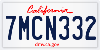 CA license plate 7MCN332