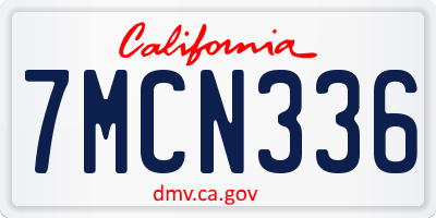 CA license plate 7MCN336