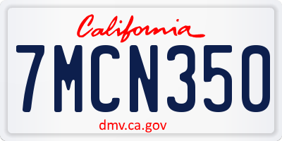 CA license plate 7MCN350