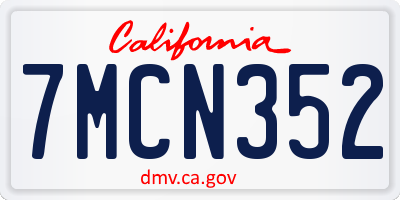 CA license plate 7MCN352