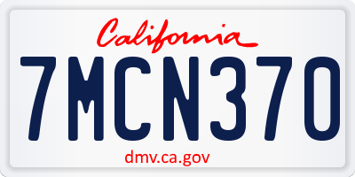 CA license plate 7MCN370