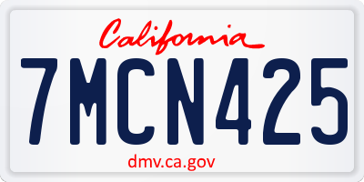 CA license plate 7MCN425