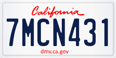 CA license plate 7MCN431