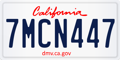 CA license plate 7MCN447
