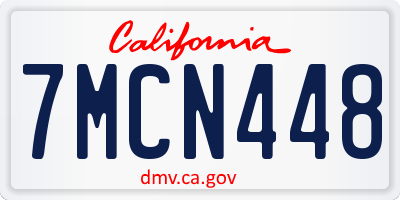 CA license plate 7MCN448