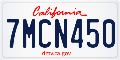 CA license plate 7MCN450
