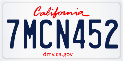 CA license plate 7MCN452