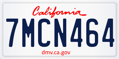 CA license plate 7MCN464