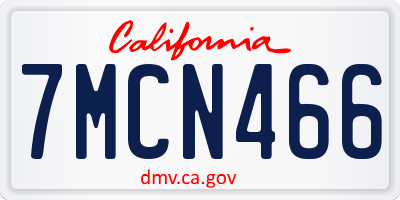 CA license plate 7MCN466