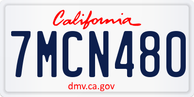 CA license plate 7MCN480