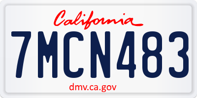 CA license plate 7MCN483