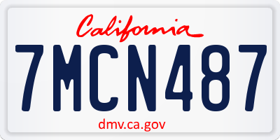 CA license plate 7MCN487
