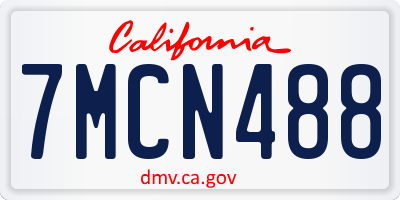 CA license plate 7MCN488