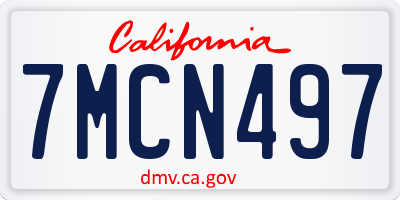 CA license plate 7MCN497