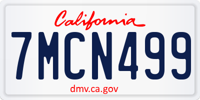 CA license plate 7MCN499