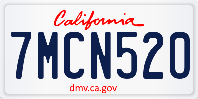 CA license plate 7MCN520