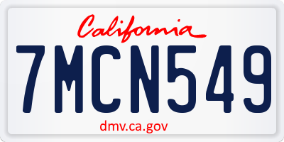CA license plate 7MCN549